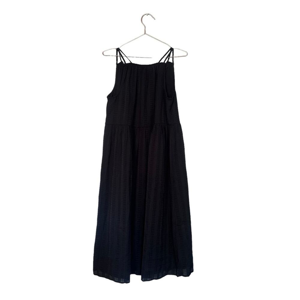 Loft black strappy midi button dress size medium - Picture 5 of 9